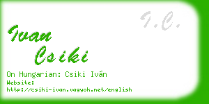 ivan csiki business card